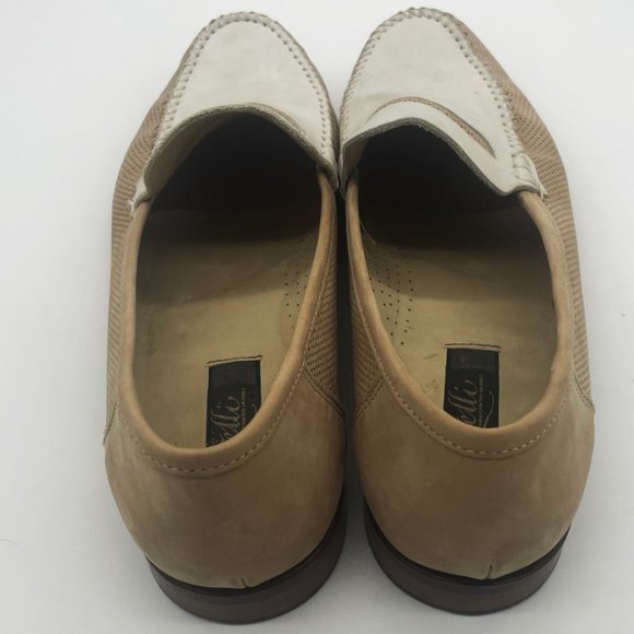 Zelli Italian Premium Men\'s Dress Leather Slip On Tan White Shoes-Size 11.5 main image 6